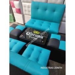 Juego de Modulares Con Respaldar Tapiz de Ultra Cuero - Industrias Zenith